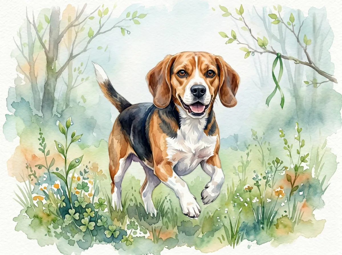 Beagle watercolor calendar month 3